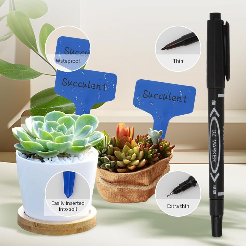 Bluckincle Plant Labels,200pcs Plant Tags,Blue Plant Markers,Gardening Supplies,Garden Labels Outdoor Waterproof,Garden Markers,Plastic Plant Labels for Seedlings,Garden Accessories for Outside,Plant Nursery - Image 4